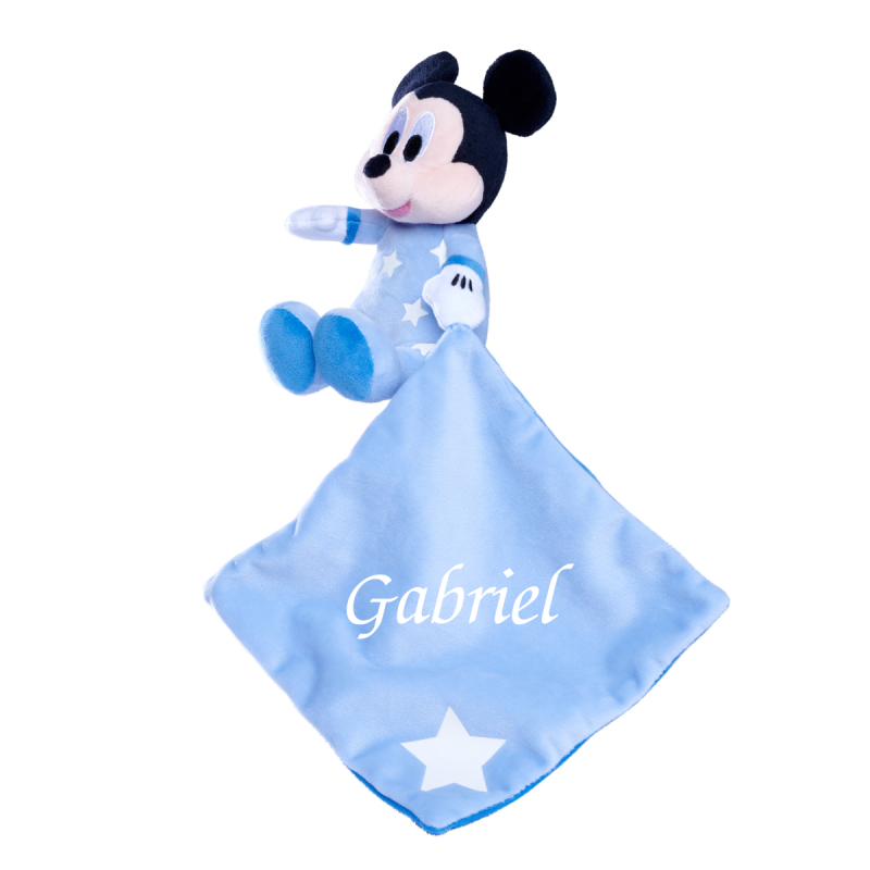  - mickey mouse - plush with comforter glow in dark blue 25 cm 